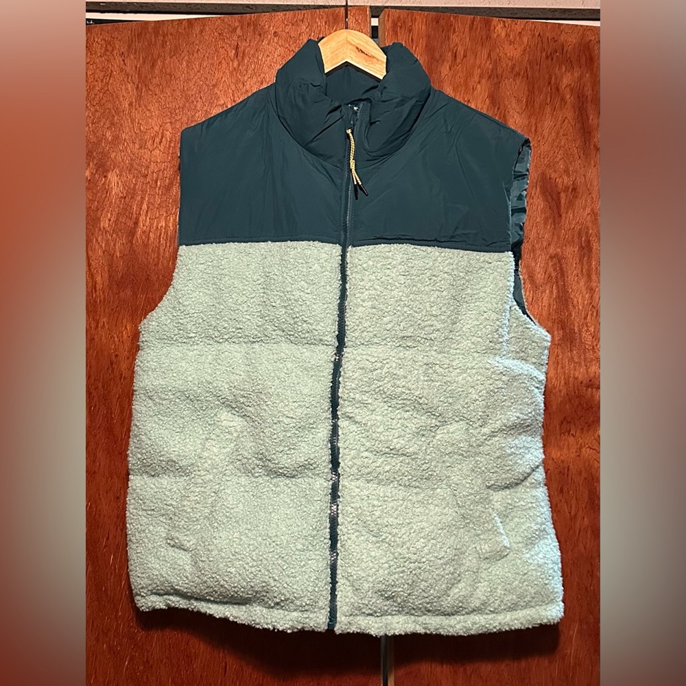 Green and Cream Puffer Vest